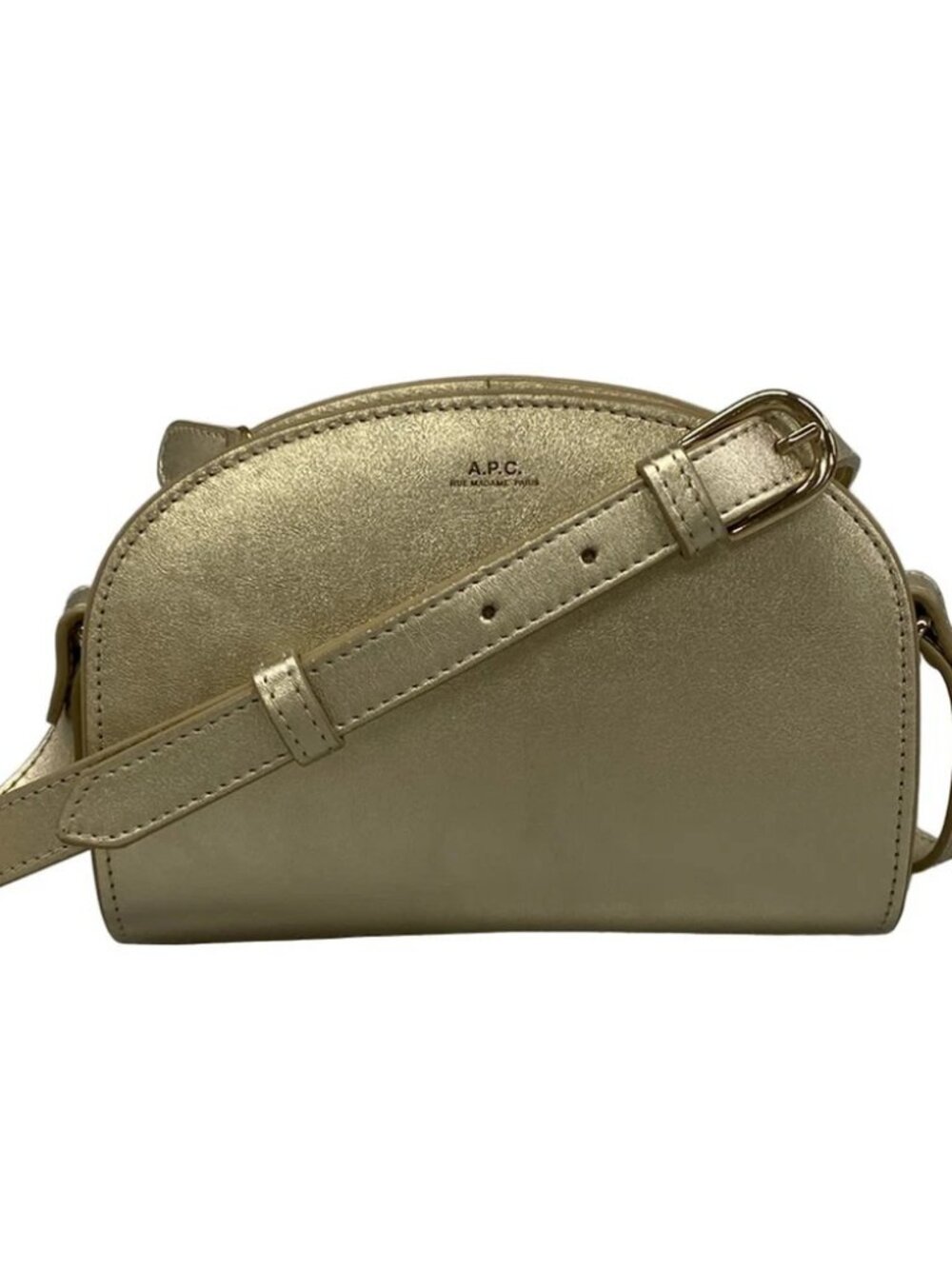 A.P.C. Gold Leather Shoulder Bag